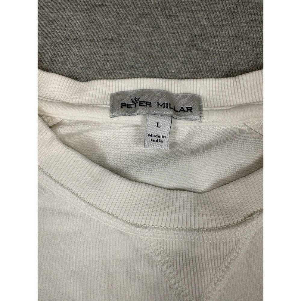 Peter Millar Lava Wash Crew Neck Sweater Men's Large White - Picture 3 of 13